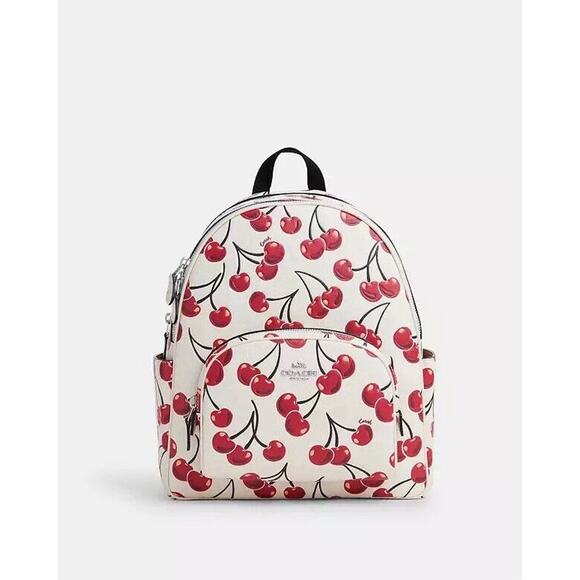 NWT Limited Coach Court Backpack With Cherry Print CAA72 - Picture 3 of 10